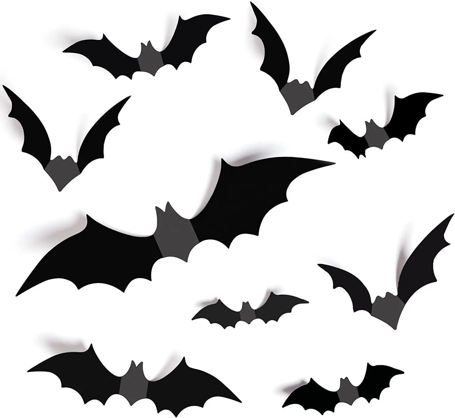 Bats Wall Decor 28Pcs DIY 3D Bats Halloween Decoration Stickers PVC 4 Sizes Decorative Scary Bat Wall Sticker for Halloween Deco