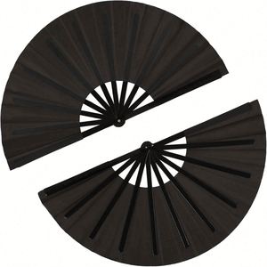 2025 Custom Eco-friendly <b>Large</b> Plastic Ribs Fabric Folding Hand <b>Fans</b> Personalized Painted Logo Plastic Crafts for Personal Use - Product Image 2