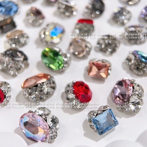 Paso Sico Embellissements pour nail art les plus vendus - Cristaux en forme d'œuf et en forme de cube de sucre, ensemble complet de strass en alliage super scintillants - Product Image 2