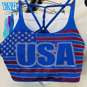 Precio de fábrica Cheer Bling Hotfix Iron-On Rhinestone Diseño para ropa para camisetas Sujetadores Uniformes Tank Tops - Product Image 3