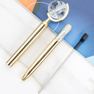 Bolígrafo de Metal con Globo Terráqueo de Cristal Transparente de Alta Gama, Regalo Promocional Empresarial con Logotipo Personalizado, Ancho de Escritura de 1.0 mm - Product Image 4