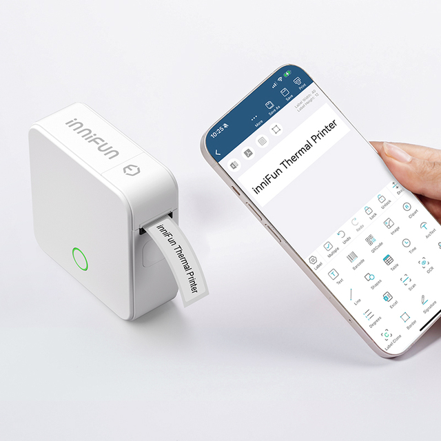 inniFun P0 Highly Mobile and Compact Thermal Printer Waterproof Tear Resistant Mini Barcode Printer