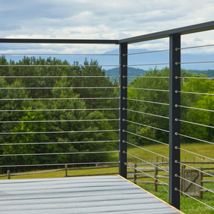 Customized 2x2 Black Cable <strong>Rail</strong> Post with Top Handrail Steel Cable <strong>Deck</strong> Railing System From Foshan <strong>Rail</strong> Factory - Product Image 4