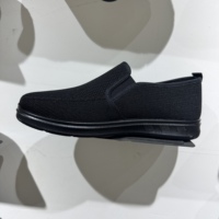 Mocassins décontractés pour hommes à plateforme, respirants, en maille légère, semelle souple, noirs, pour la marche quotidienne, antidérapants