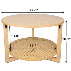 Mesa de almacenamiento de estilo rústico moderno y sencillo, mesa de centro decorativa de ratán creativa, decoración para sala de estar, mesa de centro pequeña - Product Image 2