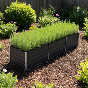 Bac à plantes surélevé en acier galvanisé anthracite 94,5 x 31,5 x 17,7 pouces, bac de jardin durable pour l'extérieur - Product Image 2