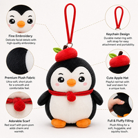 Fabricant de jouets en peluche OEM, porte-clés pingouin en peluche personnalisé avec logo, animaux en peluche sur mesure, design animal mignon, jouets en peluche