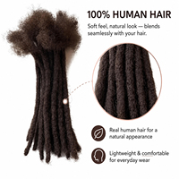 Extensiones de Rastas 100% Cabello Humano, Hechas a Mano, Microlocks, Sisterlocks, Extensiones de Locs, Color Negro Natural, Venta al Por Mayor