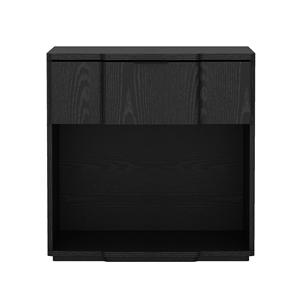 Black Nightstand With <b>Drawer</b> <b>Storage</b> <b>For</b> Bedroom Use - Product Image 1