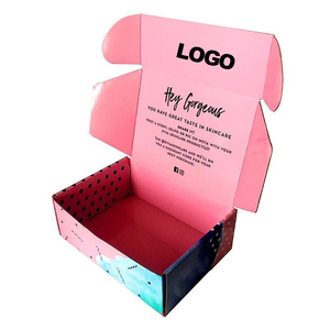 Wholesale Custom Size Eco Friendly Printed Blank Colored Pink Packaging Mailer <b>Boxes</b> Corrugated Shipping Box With Log - Product Image 3