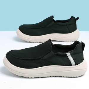 Chaussures en <span class=keywords><strong>toile</strong></span> pour hommes, à semelle souple, antidérapantes, <span class=keywords><strong>sans</strong></span> <span class=keywords><strong>lacets</strong></span>, design printemps-automne, chaussures décontractées pour l'extérieur - Product Image 3