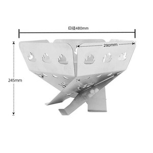 Folding Stainless Steel Campfire Stove <b>Portable</b> Foldable Lightweight Windproof For Camping Outdoor Activities Firewood Burning - Product Image 5