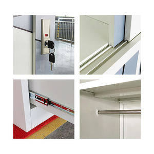 Armario <span class=keywords><strong>de</strong></span> Acero Corredizo <span class=keywords><strong>de</strong></span> 2 Puertas <span class=keywords><strong>de</strong></span> Gran Capacidad H1850mm con Espejo con Patrón Impreso para Dormitorio, Certificado CE e ISO - Product Image 3