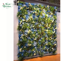 Tanaman Kain Buatan Hydrangea Biru Taman Pertama untuk Dinding Bunga Gulung Indoor, Cocok untuk Pernikahan, Gereja, Pesta, Acara, Perusahaan, Hotel