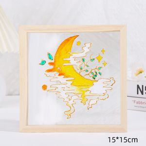 Cadre <span class=keywords><strong>photo</strong></span> acrylique solide bricolage peinture cadre affichage maternelle enfants bricolage peinture enfants créatif Graffiti Doodle jouet - Product Image 6