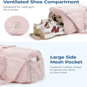 Luggage Sleeve Pass Through Sports Travel Duffle <strong>Bag</strong> Width Ultra Pink Polyester <strong>Yoga</strong> Mat Strap&amp;Detachable Bottle Pouch Gym <strong>Bag</strong> - Product Image 2