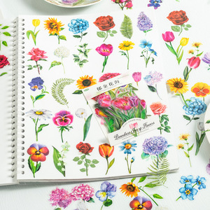 100 pièces/paquet d'autocollants série longue fleur mer plantes compte à main matériel de décoration Collage 6 modèles - Product Image 3