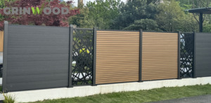 Nuevo diseño Premium Outdoor <span class=keywords><strong>Garden</strong></span> Solución DE PRIVACIDAD Impermeable Bajo mantenimiento Ecológico Co-extrusión Valla WPC - Product Image 6