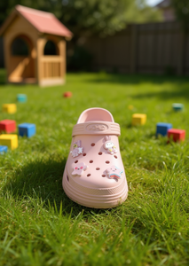 Sandali Zoccoli Rosa per Bambini con Spille Animatrici, Taglia 19, Scarpe Estive Casual Slip-On con Punta Tonda, Suola in EVA, Tomaia in Plastica - Product Image 2