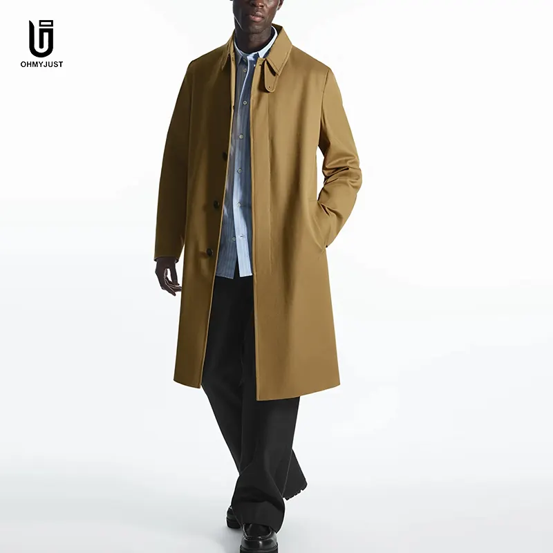 Custom logo New design classic car coat for the modern wardrobe cotton-twill relaxed fit Men's high quality long jacket