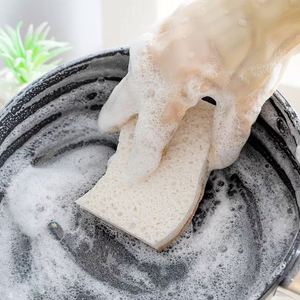 Éponge à vaisselle naturelle écologique biodégradable en cellulose, sisal et bois, réutilisable, pour le nettoyage de la cuisine - Product Image 1