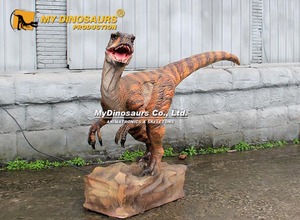 Dinosaurio Animatrónico Velociraptor de MYDINO para Atracciones de Parques de Dinosaurios, con Base de Piedra - Product Image 6