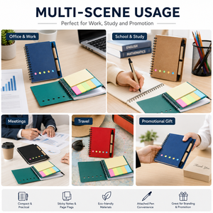 Promotional Business Gift Supply Eco Notebook Pen Sticky Notes Custom Printed <b>Memo</b> <b>Pad</b> Recycled Paper Stationery Set - Product Image 6