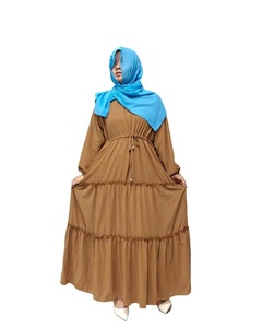 Robe musulmane rétro couleur filet 2023. Robe de mode à manches longues décontractée chaude d'automne. - Product Image 6
