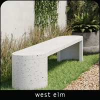 Chaises longues de jardin extérieures, grandes, pour espaces communs, bancs en béton GRC décontractés pour la maison