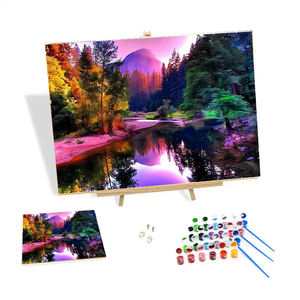 Kit de pintura al óleo por números personalizado popular al por mayor hermoso paisaje DIY pintura por números decoración de Arte Moderno - Product Image 1