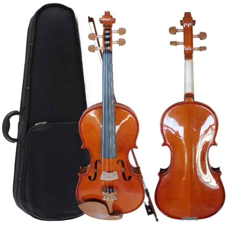 VG104 Aileen 4/4, 3/4 esculpido em abeto sólido superior atacado estudante profissional violino 4/4 com estojo