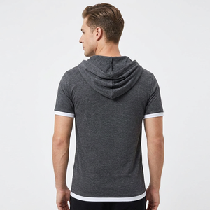 T-shirt décontracté à manches courtes pour homme, coupe ajustée, couleur unie, en coton tricoté, avec boutons, séchage rapide, idéal pour l'été - Product Image 5