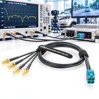 Câble de test coaxial 4-en-1 HFM Mini FAKRA femelle vers 4x SMA femelle Quad Rosenberger AMK12D-1M4Z5-Z pour GMSL2 ADAS HIL Test VNA ECU