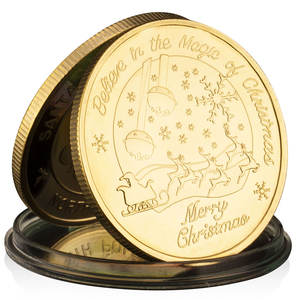 Noel baba dileğiyle sikke kuzey kutup hatıra paraları altın gümüş kaplama hatıra ve hediye noel ev dekorasyonu için - Product Image 2
