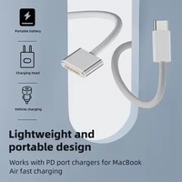 Kabel Pengisian Cepat Tipe-C Male ke Magsafe 3 Daya Maksimum PD140W Adaptor Colokan Magnetik