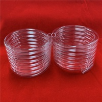 Tube en quartz hélicoïdal transparent personnalisable, résistant à la chaleur, poli, en spirale