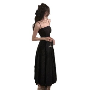 White <b>Spaghetti</b> Strap Dress Women Summer <b>Long</b> Sleeveless Square Neck Slim Waist Breathable Evening Dress - Product Image 5