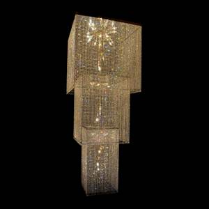 Lampadario moderno personalizzato con nappine di cristallo Villa Loft soffitto alto lustro lampada di cristallo - Product Image 6