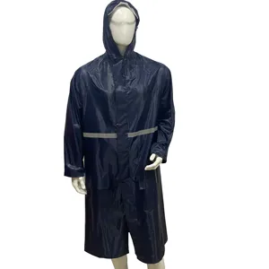 Navy blue long poncho EVA Unisex Raincoat Thickened Jacket Women Men Black Camping Waterproof Rain wear