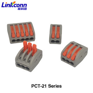 ขั้วต่อสายไฟฟ้าเร็วเชื่อมต่อกับหน้าสัมผัสทองเหลือง PCT-213แบบกดก้านเทอร์มินัลบล็อกสำหรับพลังงานชาย/หญิง - Product Image 5