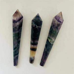 En vrac En Gros naturel <span class=keywords><strong>Magicien</strong></span> cristal artisanat tour cristaux tour vert fluorite macis pour la guérison spirituelle - Product Image 2