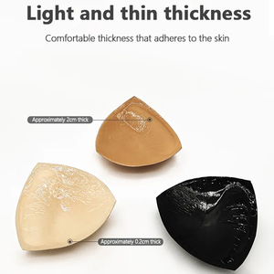 Ligeramente Sexy esponja <span class=keywords><strong>Push</strong></span>-<span class=keywords><strong>up</strong></span> doble acolchado sujetador conjunto adhesivo pegamento levantamiento <span class=keywords><strong>de</strong></span> senos triángulo espuma silicona sujetador copa para uso en Bikini - Product Image 3