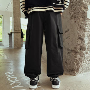 <span class=keywords><strong>Pantalon</strong></span> long léger et décontracté pour garçon <span class=keywords><strong>Pantalon</strong></span> cargo taille moyenne avec poches plates sur le devant et les côtés - Product Image 6