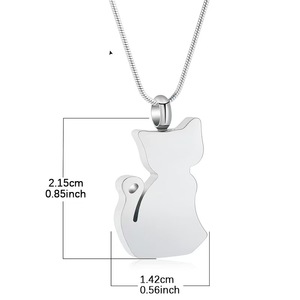 Collana Urna Commemorativa per Gatti in Acciaio Inossidabile 316L Placcato Oro 18K PVD per Ceneri - "Il Saluto Preferito, Il Addio Più Difficile" - Ricordo OEM/ODM - Product Image 6