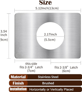 <span class=keywords><strong>Plaque</strong></span> <span class=keywords><strong>de</strong></span> couverture personnalisable en acier inoxydable pour les trous <span class=keywords><strong>de</strong></span> <span class=keywords><strong>serrure</strong></span> <span class=keywords><strong>de</strong></span> porte, pour la réparation des trous <span class=keywords><strong>de</strong></span> porte endommagés - Product Image 2
