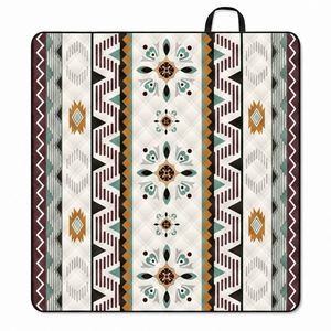 Tribal Print Waterproof Foldable Outdoor Picnic <b>Blanket</b> <b>Extra</b> <b>Large</b> Portable Camping Beach Mat with Handle OEM Factory - Product Image 1