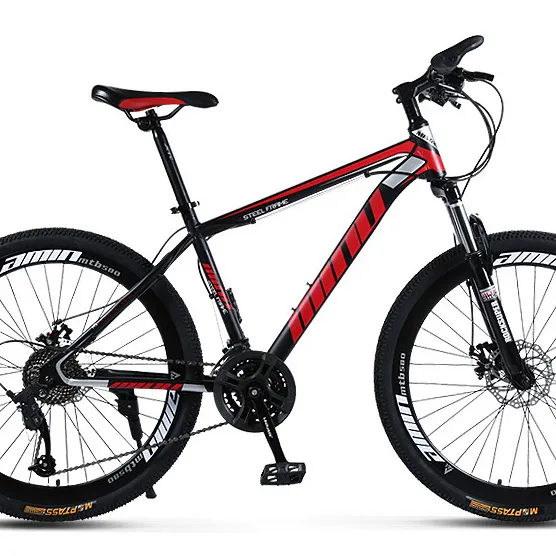 จักรยานเสือภูเขาเหล็กคาร์บอน24/26นิ้วดิสก์เบรกดูดซับแรงกระแทกจักรยานสำหรับผู้ชายและผู้หญิง