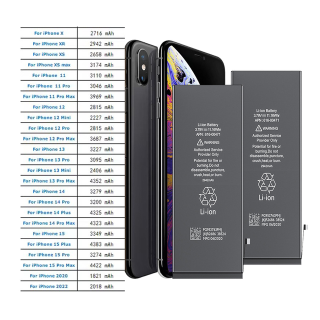 Oem for iPhone 16 Pro Max Mobile Phone Battery Batterie Replacement Repair Parts Accessaries for iPhone 15 14 13 12 11 Pro Max X