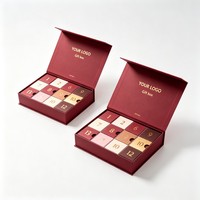 Calendrier de l'Avent de Luxe Personnalisé 12 Jours, Boîte Tiroir en Carton Kraft Crown Win, Étui Festif pour les Fêtes