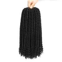 Capelli all'uncinetto Passion Twist da 18 pollici, leggeri, a 12 ciocche, senza perdita di capelli # Extension per capelli pre-intrecciati neri 1B per donne di colore